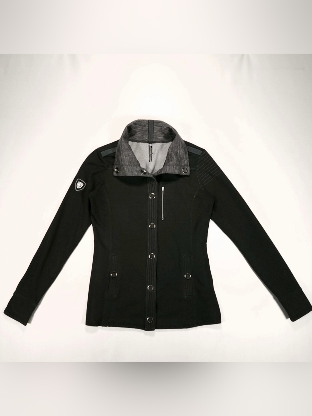KÜHL Krush Black Snap Front Funnel Neck Jacket Size Large